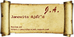 Janovits Ajád névjegykártya